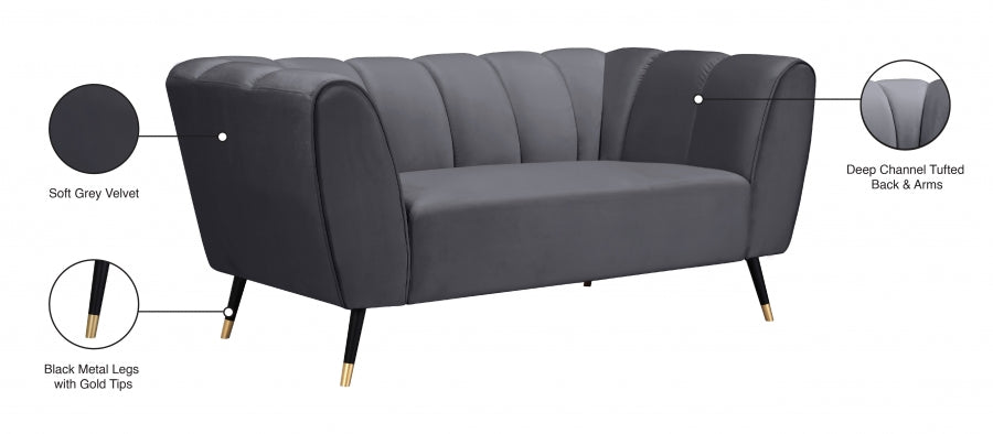 Causeuse en velours Beaumont 