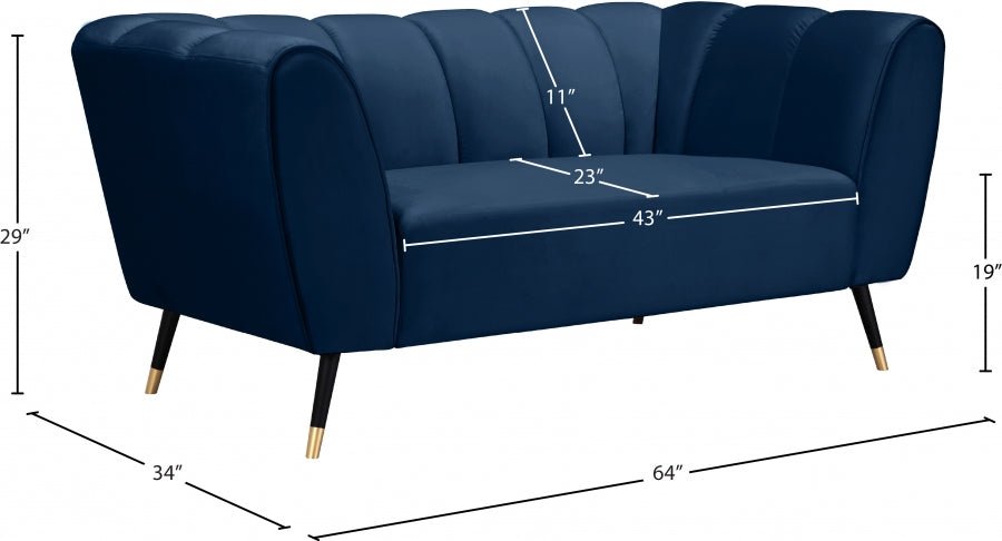 Causeuse en velours Beaumont 