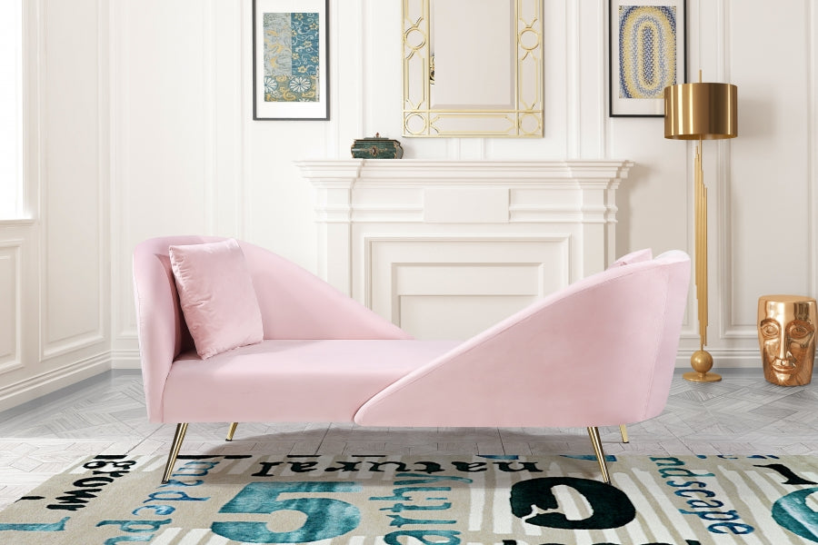 Chaise longue en velours Nolan