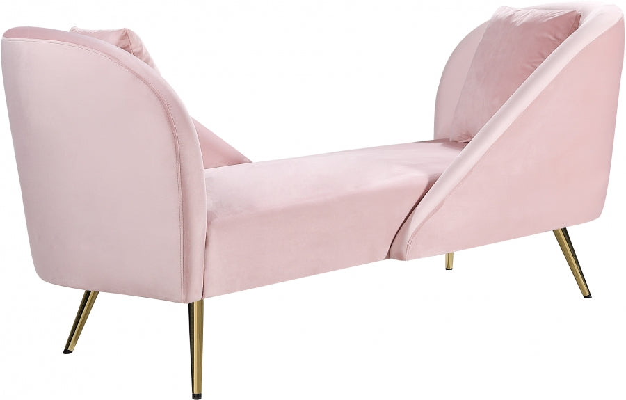 Chaise longue en velours Nolan