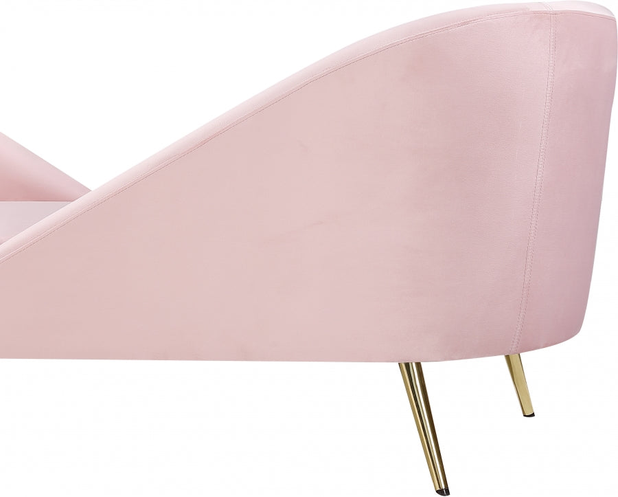 Chaise longue en velours Nolan