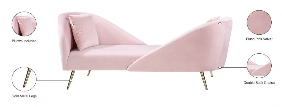 Chaise longue en velours Nolan