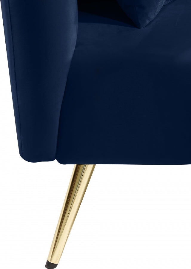 Chaise longue en velours Nolan