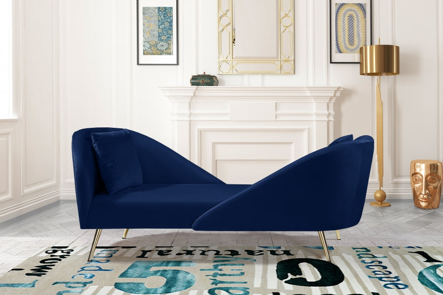 Chaise longue en velours Nolan