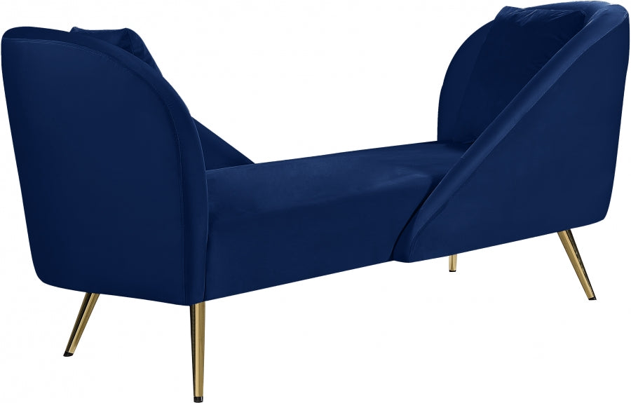 Chaise longue en velours Nolan