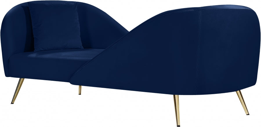 Chaise longue en velours Nolan