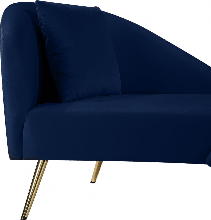 Chaise longue en velours Nolan