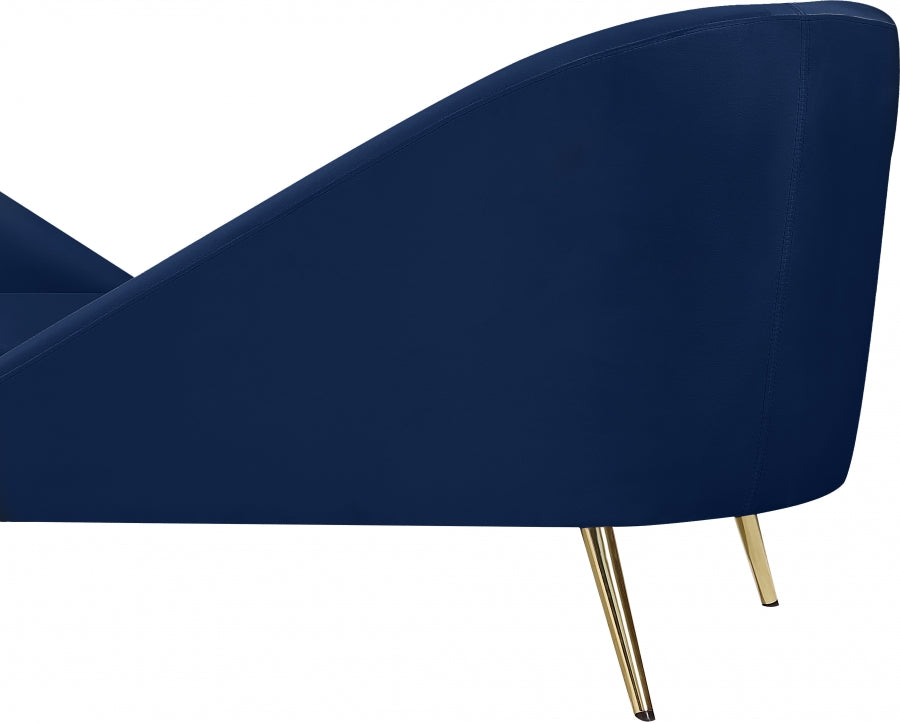 Chaise longue en velours Nolan