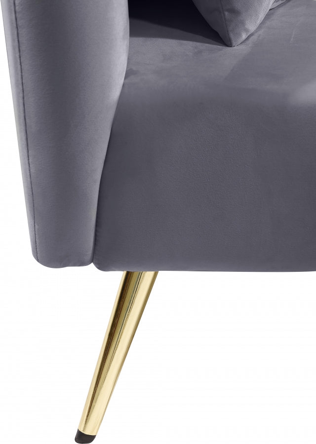 Chaise longue en velours Nolan
