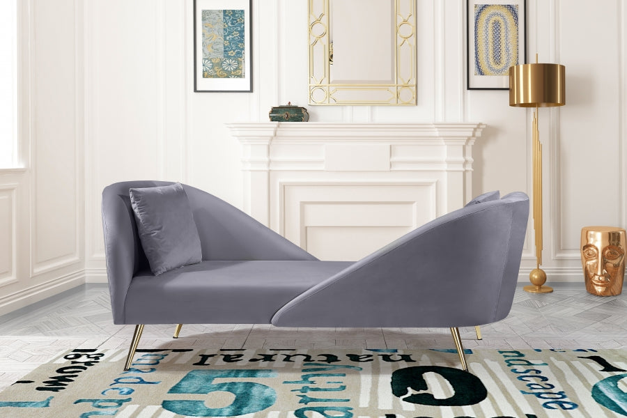 Chaise longue en velours Nolan