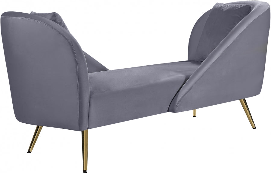 Chaise longue en velours Nolan