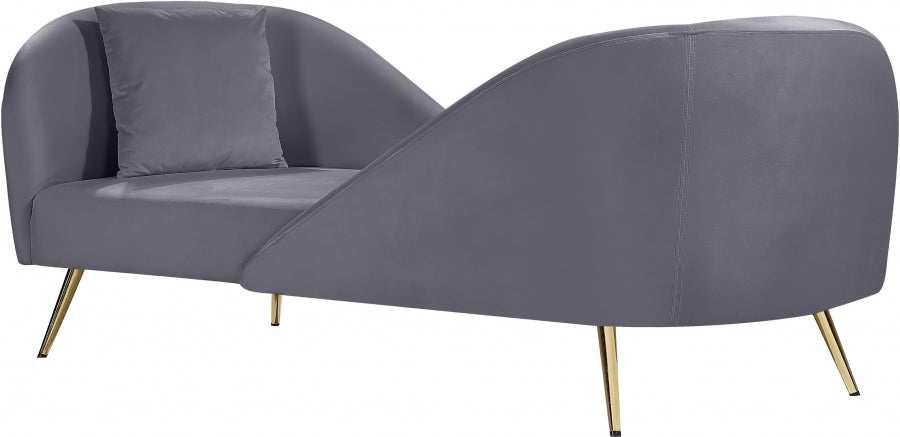 Chaise longue en velours Nolan