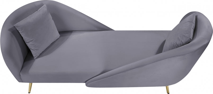 Chaise longue en velours Nolan