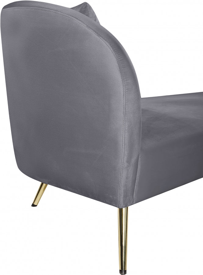 Chaise longue en velours Nolan
