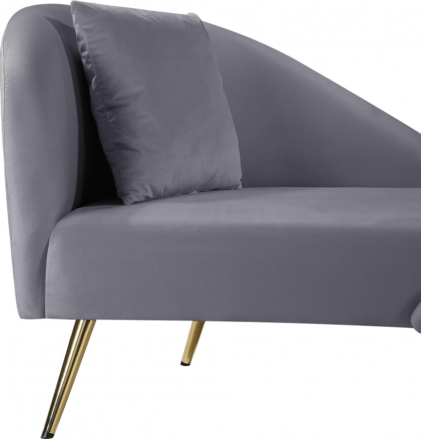 Chaise longue en velours Nolan
