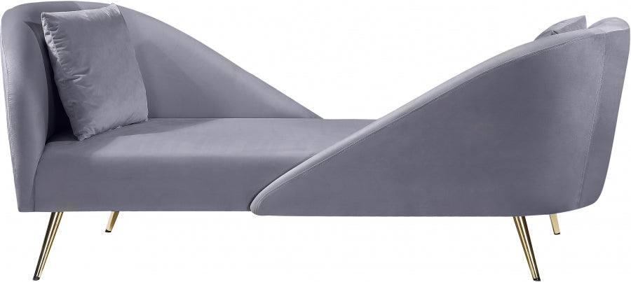 Chaise longue en velours Nolan
