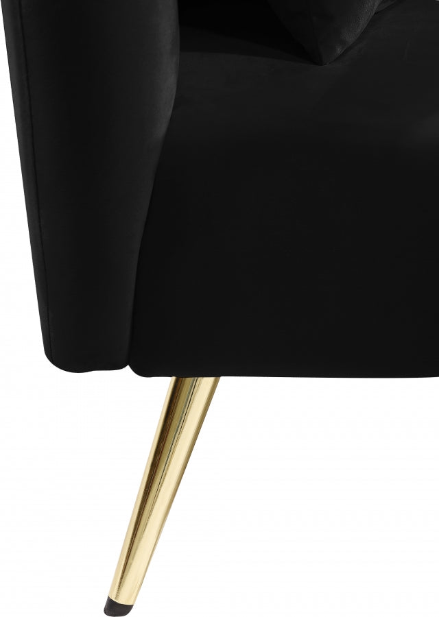 Chaise longue en velours Nolan