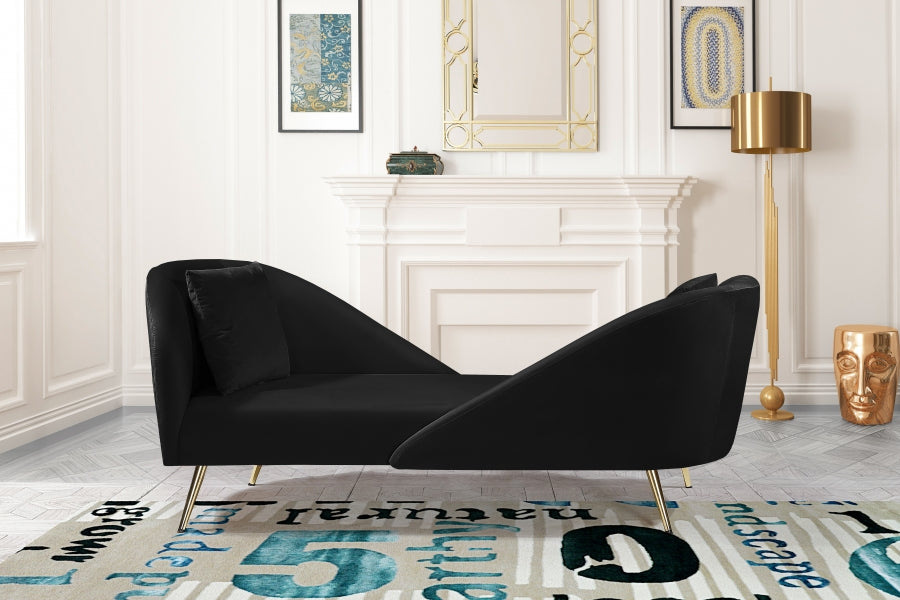 Chaise longue en velours Nolan