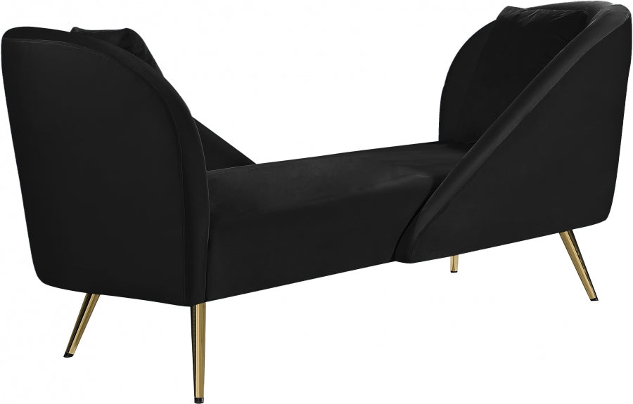 Chaise longue en velours Nolan