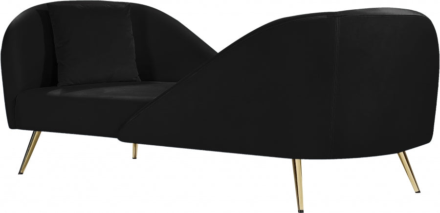 Chaise longue en velours Nolan