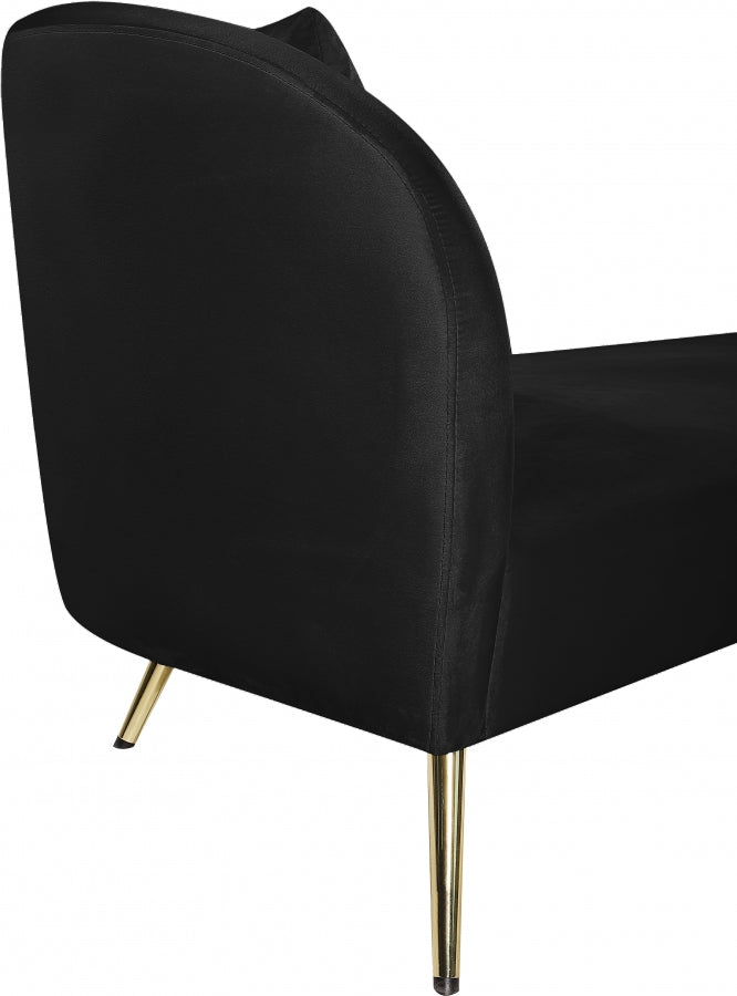 Chaise longue en velours Nolan