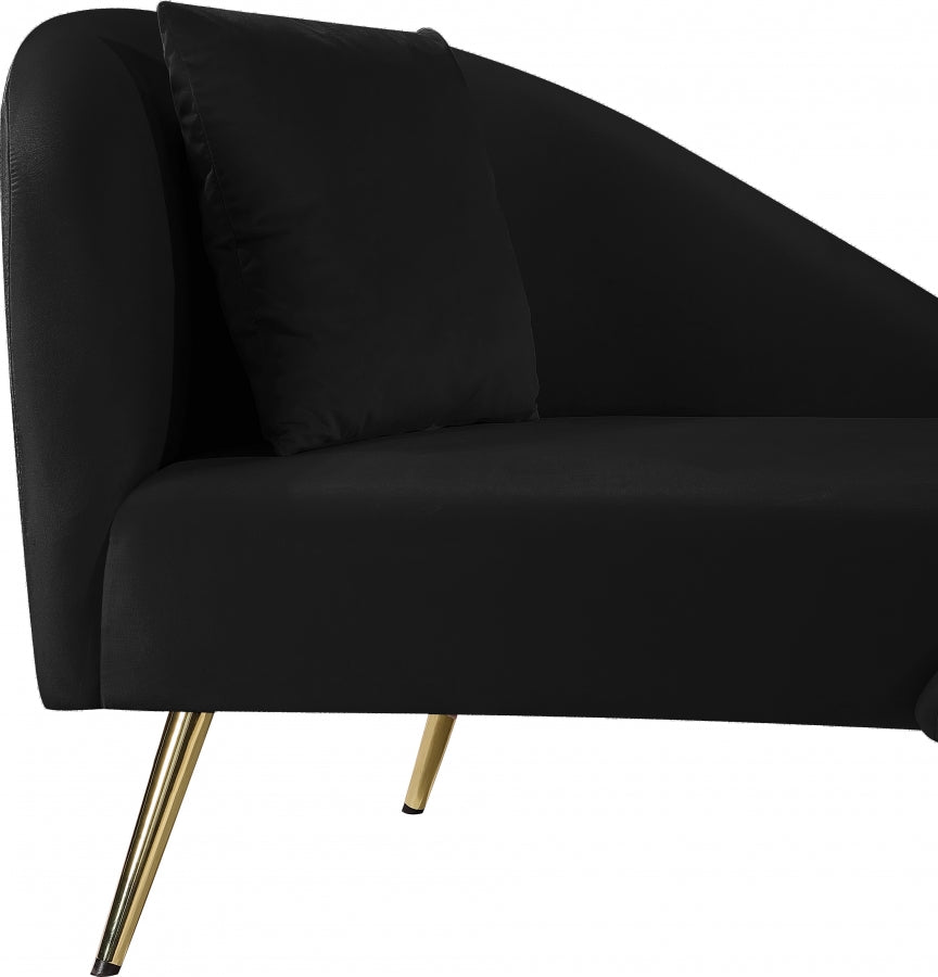 Chaise longue en velours Nolan