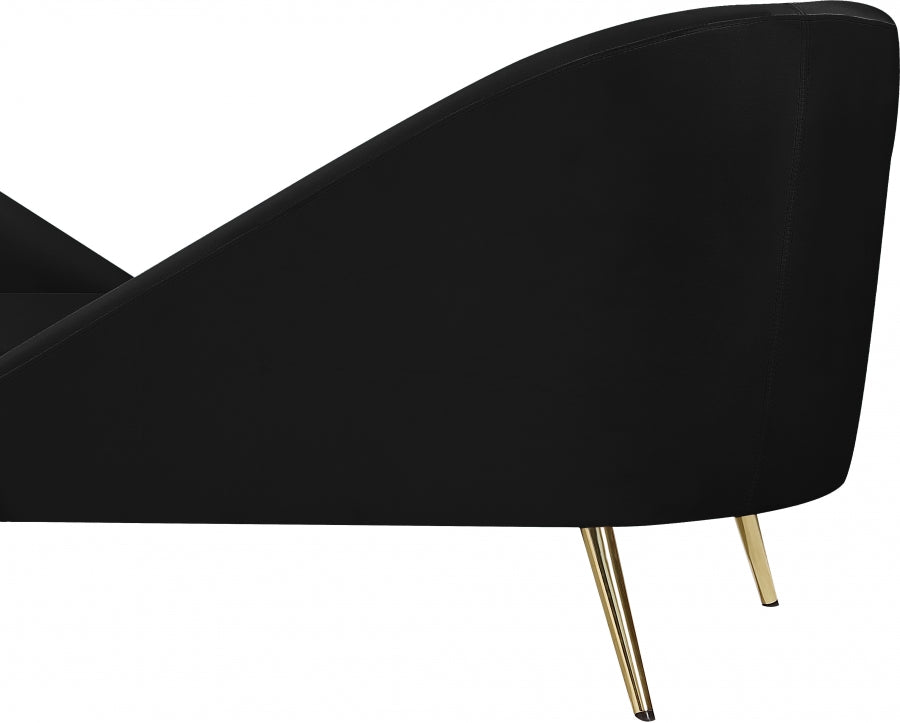 Chaise longue en velours Nolan