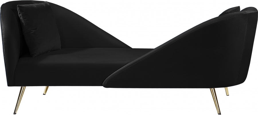 Chaise longue en velours Nolan