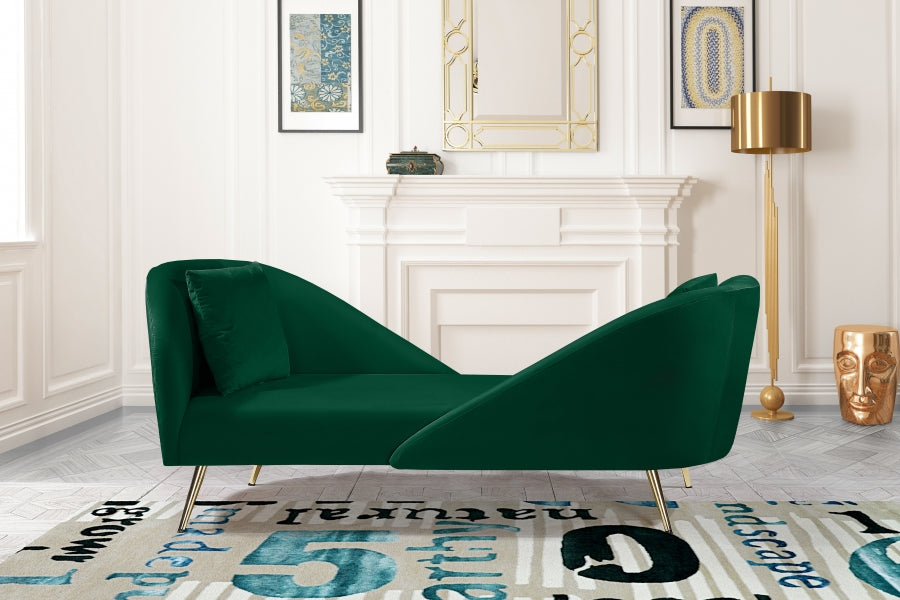 Chaise longue en velours Nolan