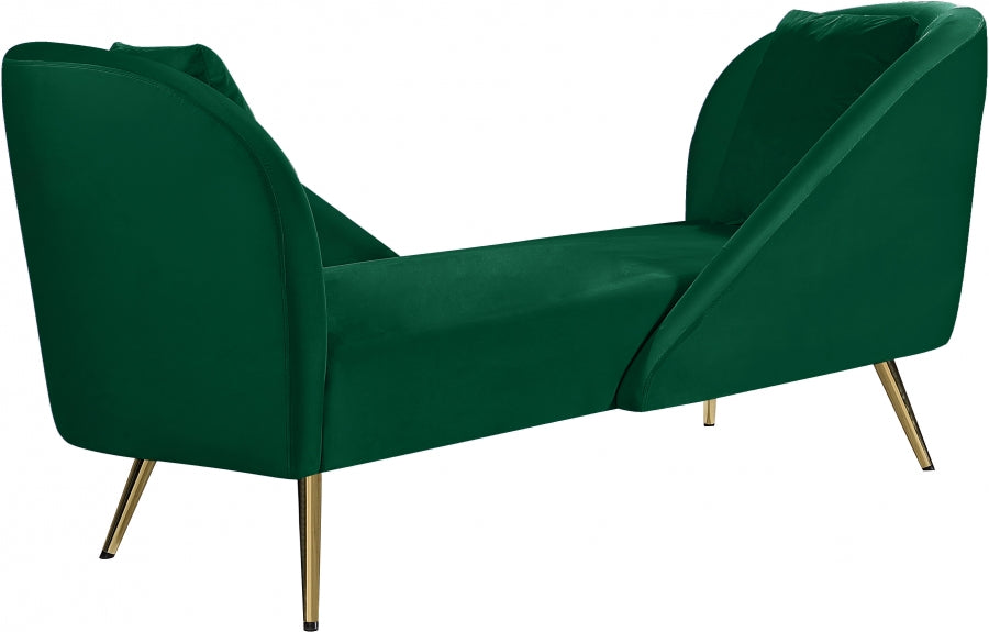 Chaise longue en velours Nolan