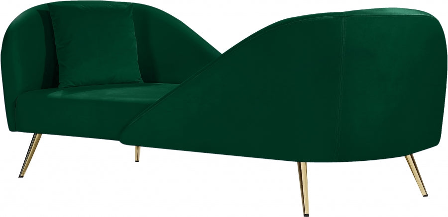 Chaise longue en velours Nolan