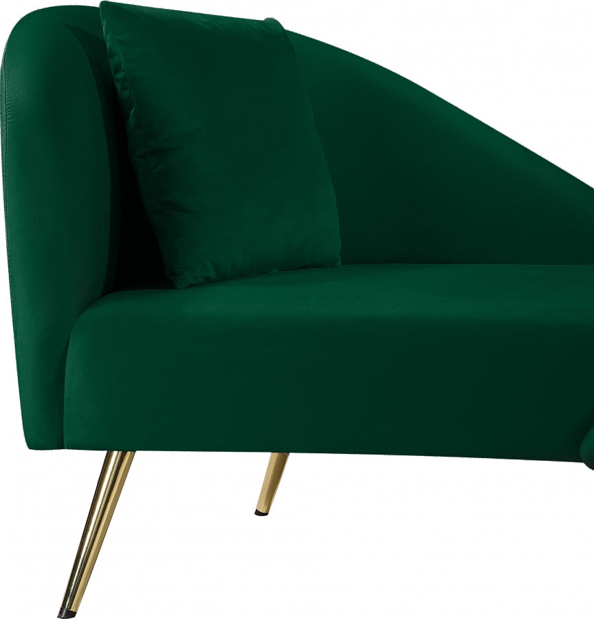 Chaise longue en velours Nolan