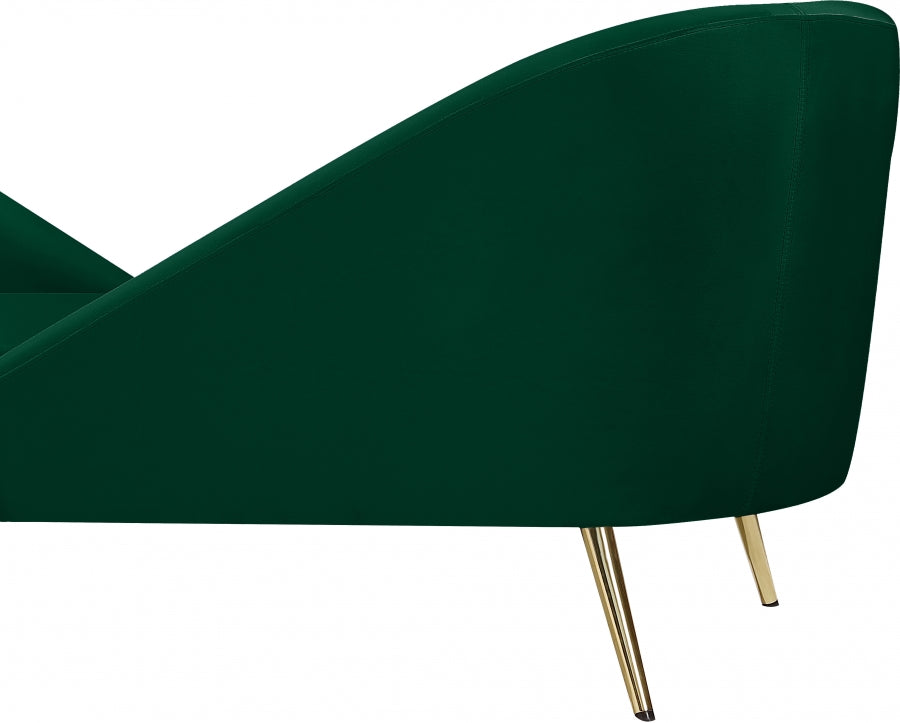 Chaise longue en velours Nolan