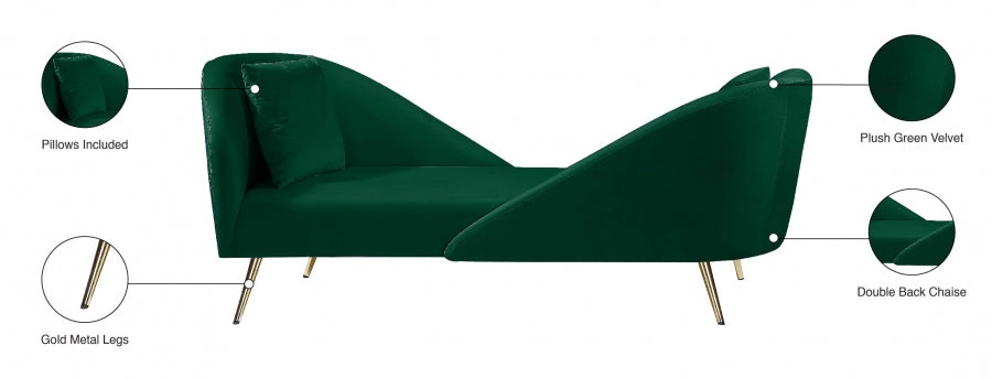 Chaise longue en velours Nolan