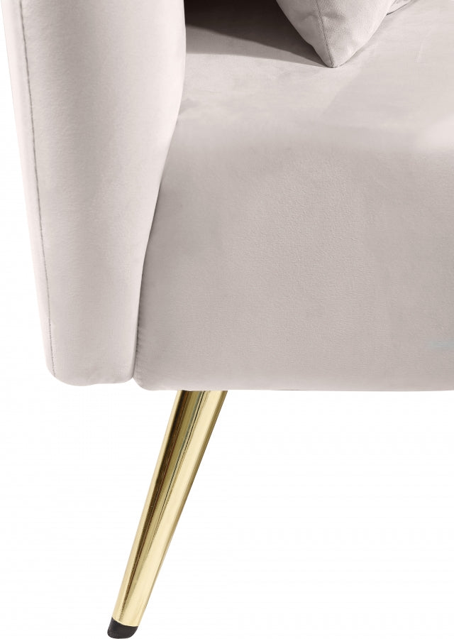 Chaise longue en velours Nolan