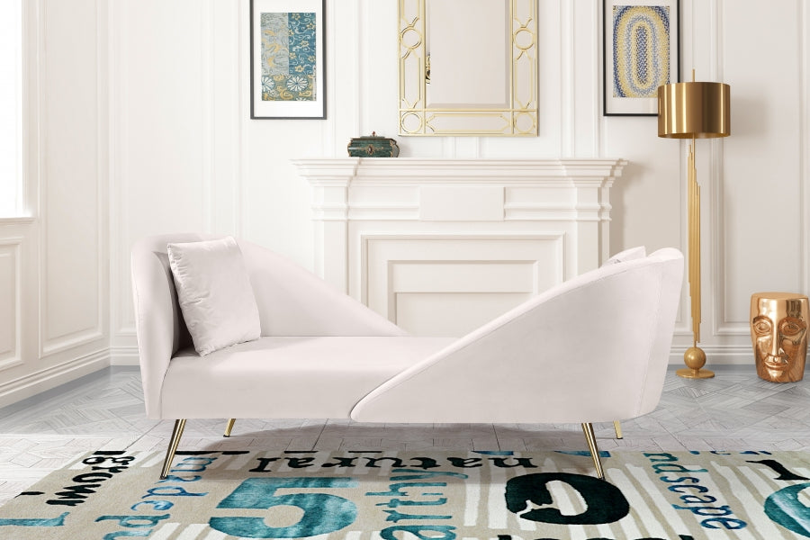 Chaise longue en velours Nolan