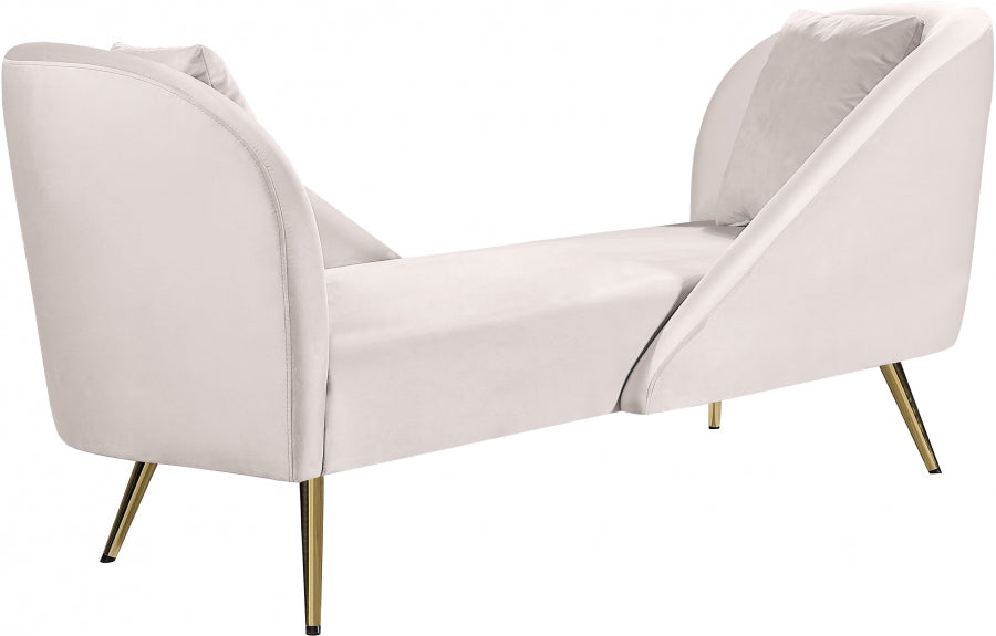 Chaise longue en velours Nolan