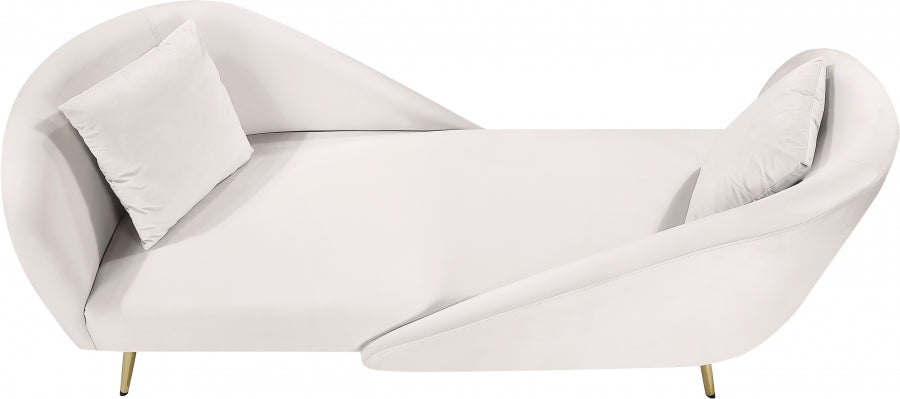 Chaise longue en velours Nolan