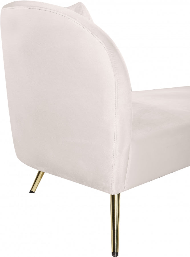 Chaise longue en velours Nolan