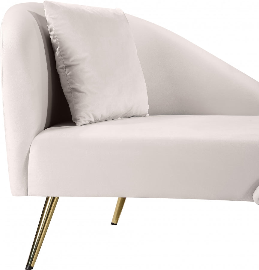 Chaise longue en velours Nolan