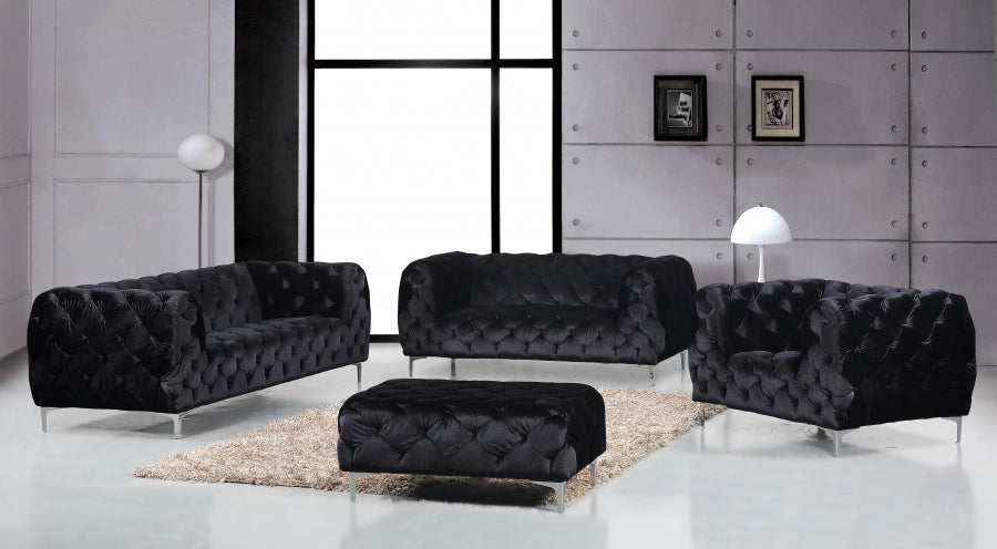 Pouf en velours Mercer 