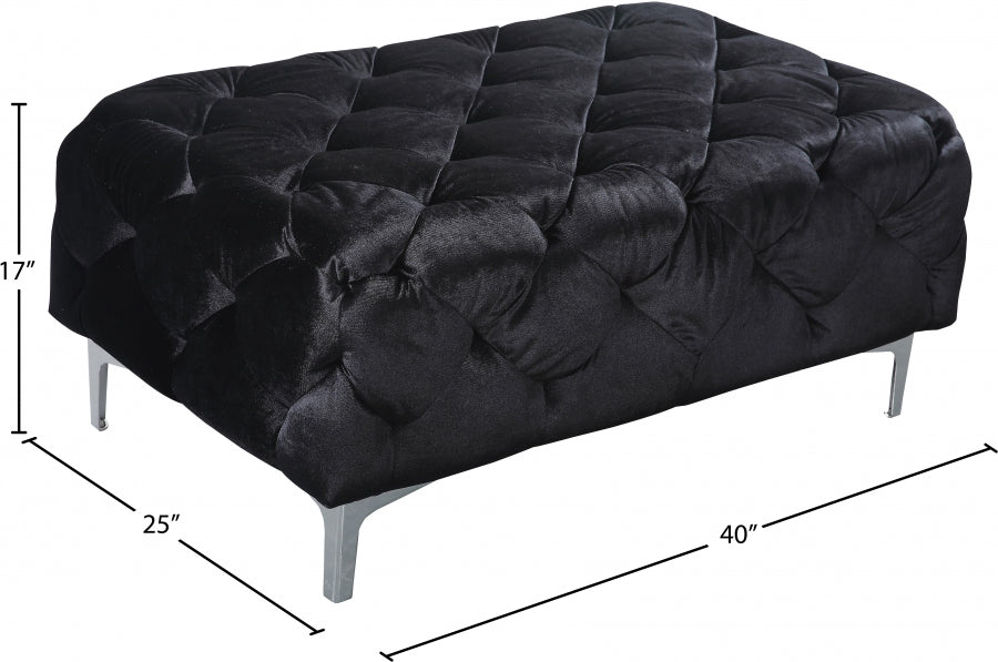 Pouf en velours Mercer 