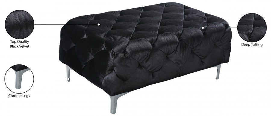 Pouf en velours Mercer 
