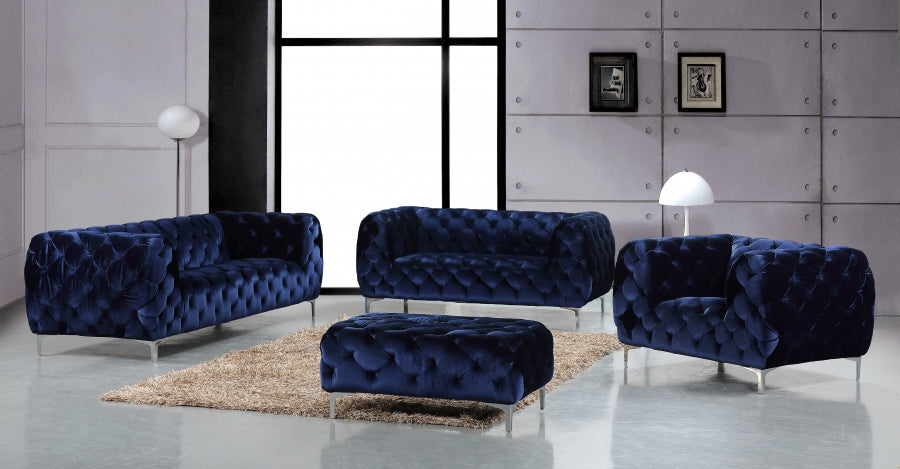 Pouf en velours Mercer 