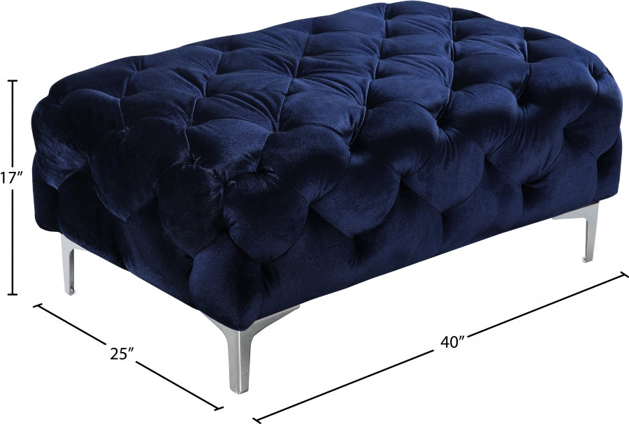 Pouf en velours Mercer 