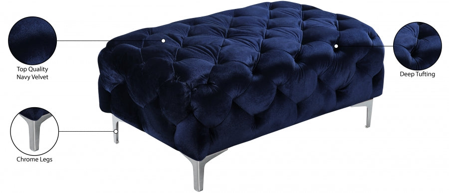 Pouf en velours Mercer 