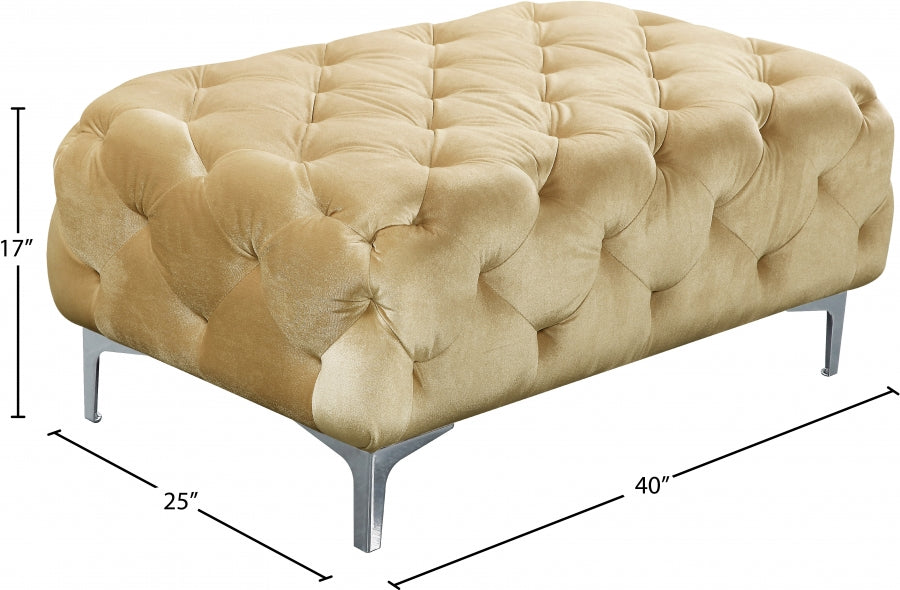 Pouf en velours Mercer 