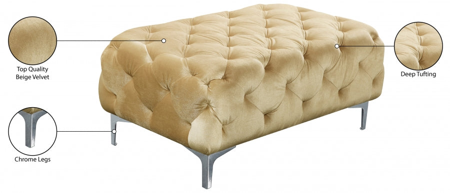 Pouf en velours Mercer 