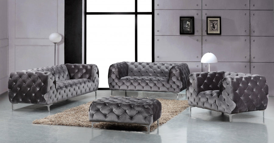 Pouf en velours Mercer 