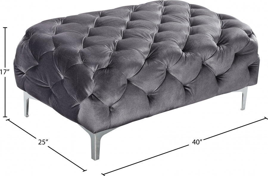 Pouf en velours Mercer 